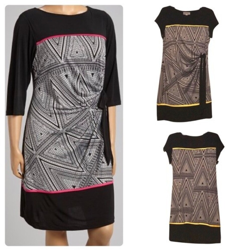 Shelby & Palmer gathered tie side panel dress size small